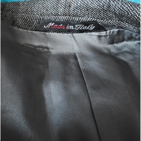 LIDO Mens 42 Double Breasted Wool Blazer Made in Italy Charcoal Pinstripe